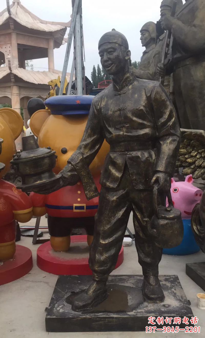 聊城专业定制酒店店小二铜雕