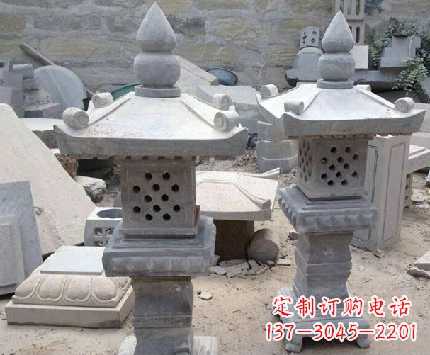 聊城酒店景观镂空石灯石雕