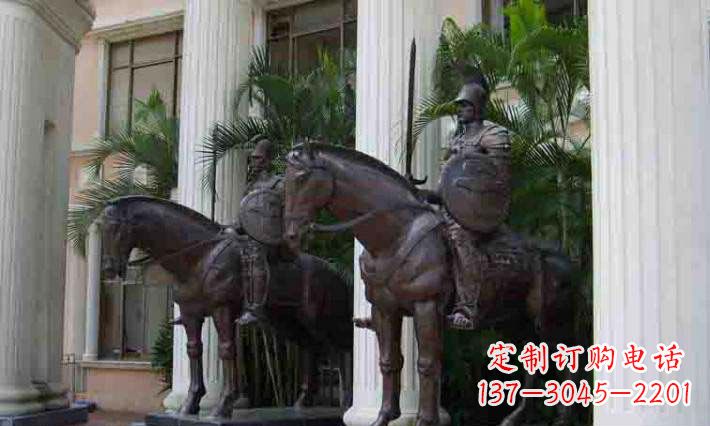 聊城骑马铜雕士兵:增添宏伟气派