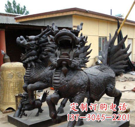 聊城精致、象征意义高的聚财铜麒麟雕塑