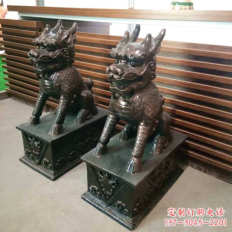 聊城饰你家门口的瑞祥麒麟雕塑