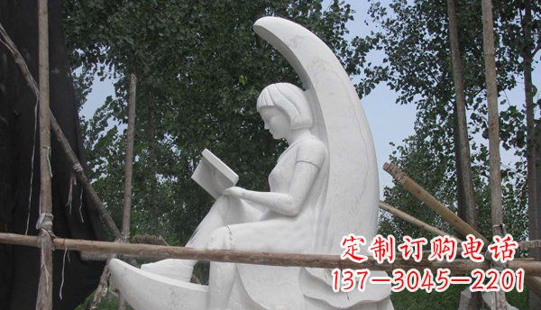 聊城中领雕塑高品质小女孩汉白玉石雕