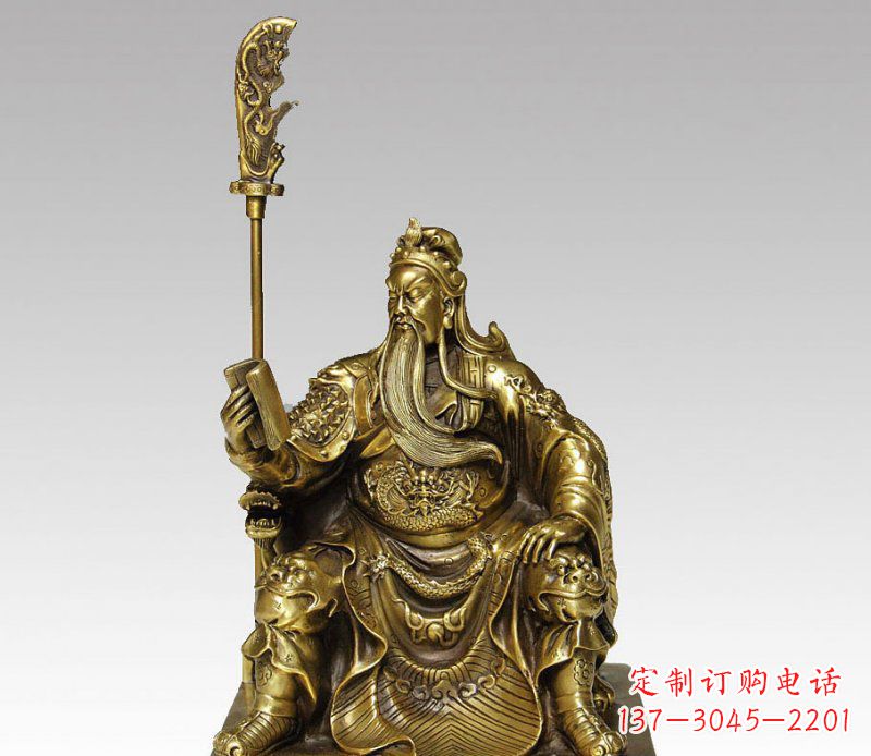 聊城中领雕塑:精美关公铜雕艺术品