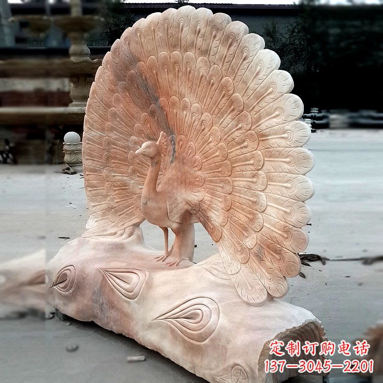 聊城艺术精美的孔雀石红雕塑