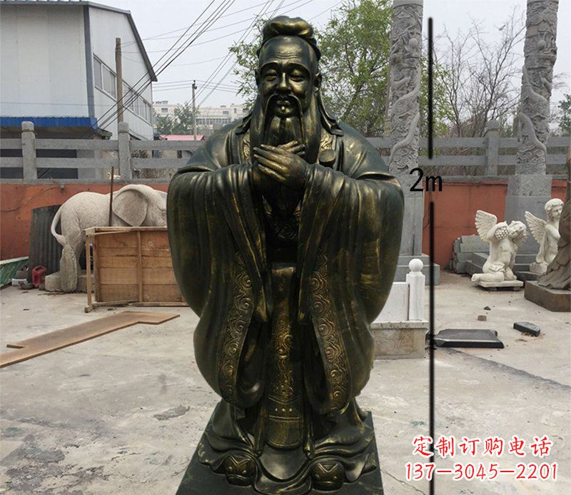 聊城孔子古代名人铜雕 (3)