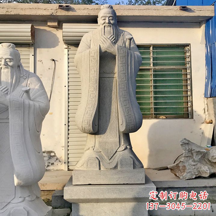 聊城用砂岩浮雕铸造大师级精美孔子雕塑