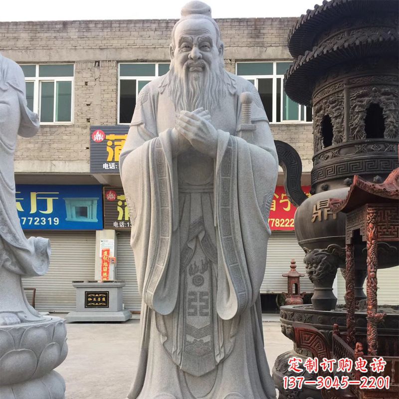 聊城孔子石雕头像