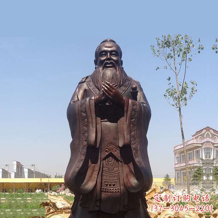 聊城孔子铜雕塑