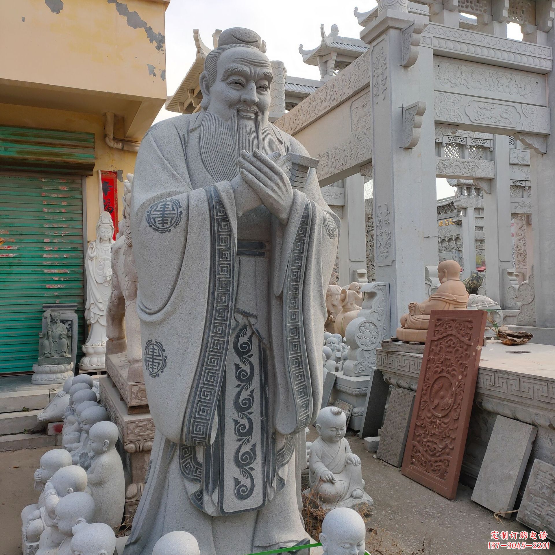 聊城古韵传神,赞美伟大的孔子雕塑