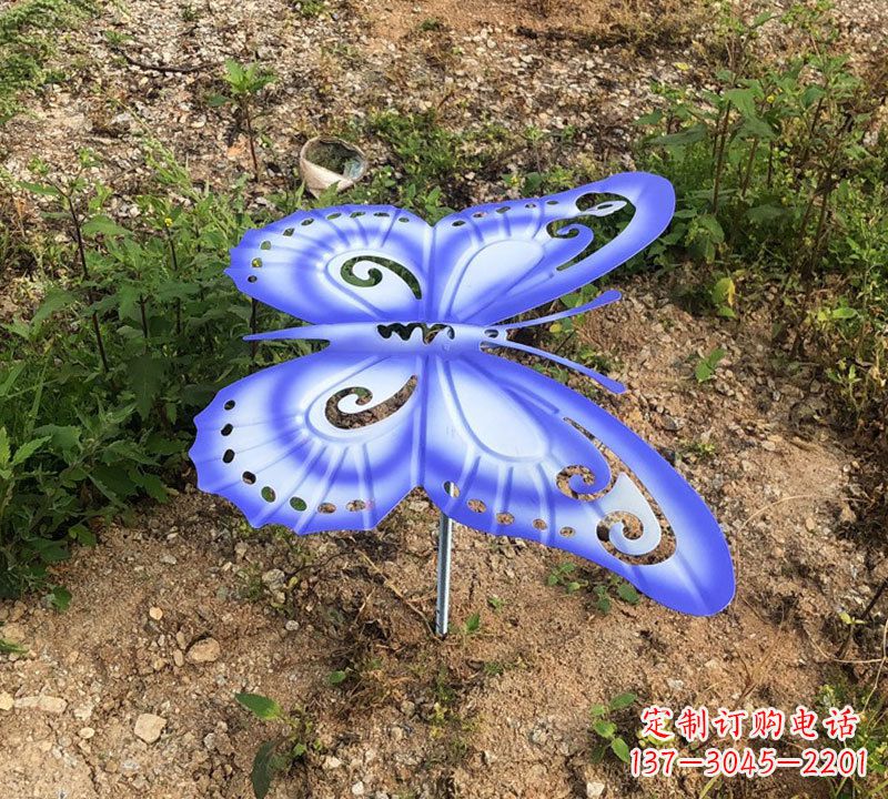 聊城蓝紫色不锈钢蝴蝶雕塑