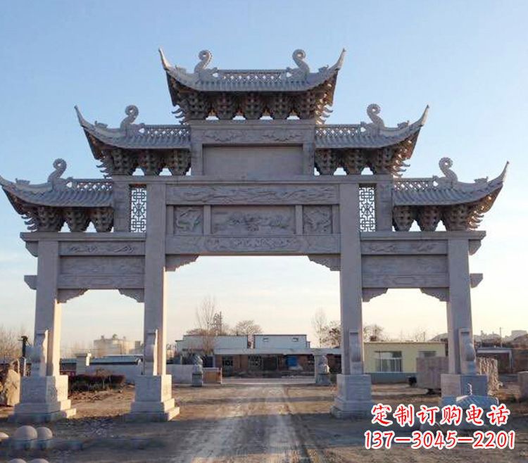聊城传承创新,老石牌坊雕塑定制