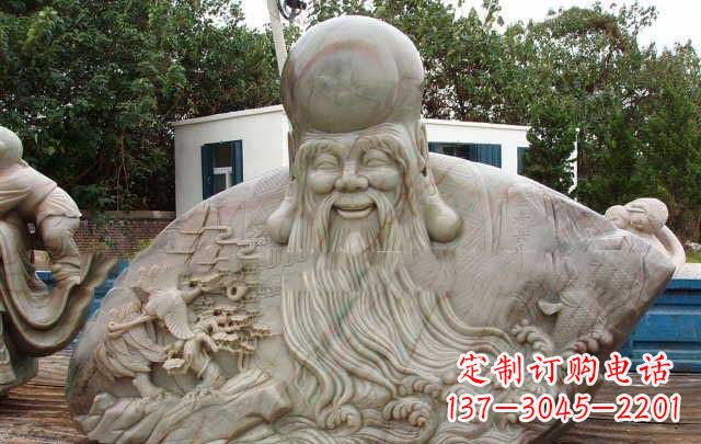 聊城大型寿星胸像石雕,体现特定文化精神