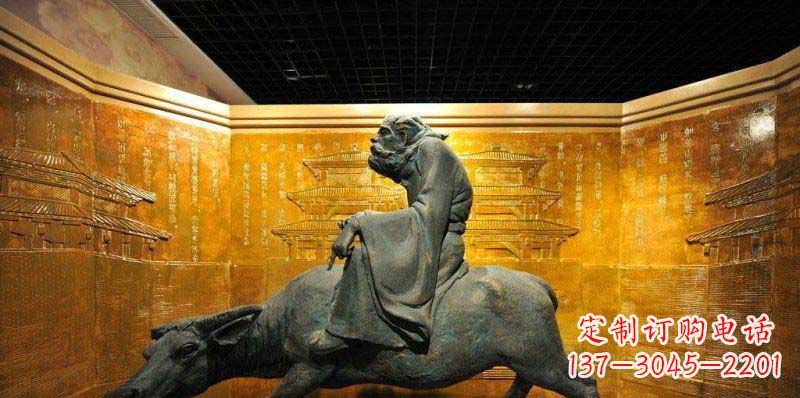 聊城精美老子骑牛铜雕,领略古代文化魅力