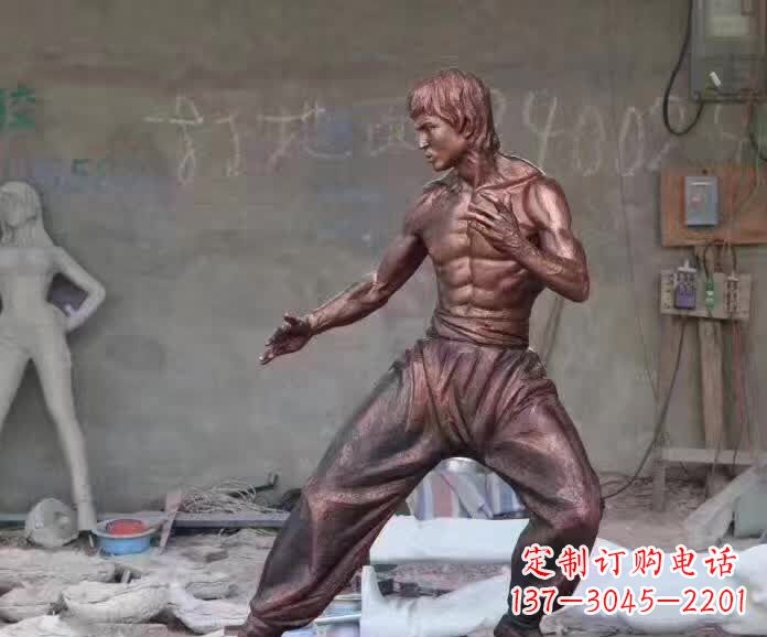 聊城李小龙铜雕,精美尽显传奇风采