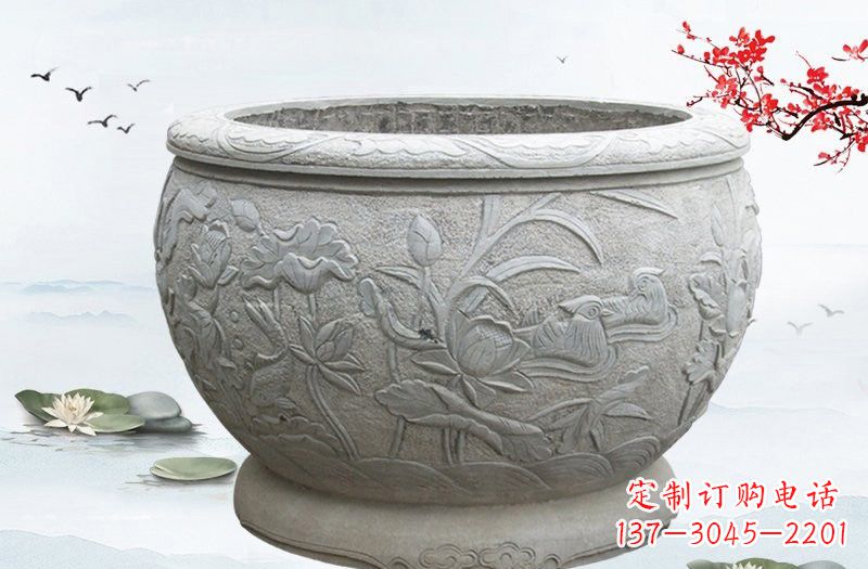聊城艺术精美的水缸雕塑