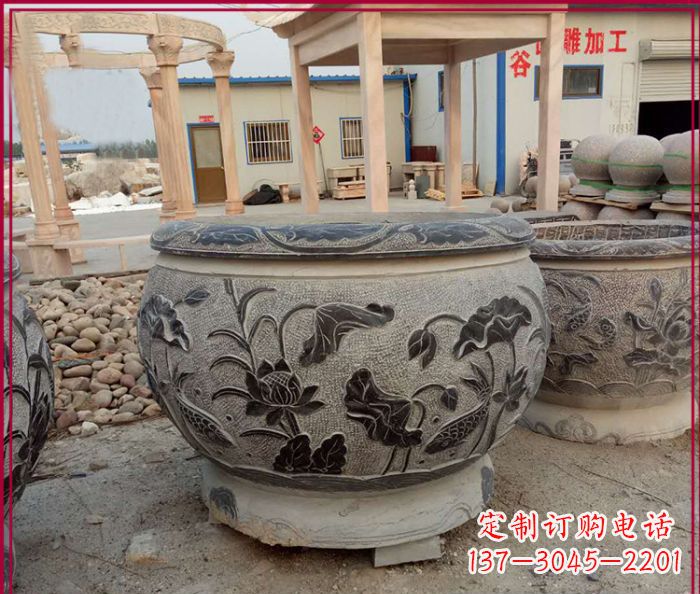 聊城中领雕塑:传承经典,水缸雕塑仿古圆水缸