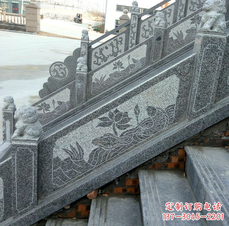 聊城莲花青石栏板雕塑