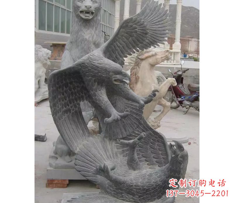 聊城中领雕塑推出的石雕老鹰是一款充满生机与力…