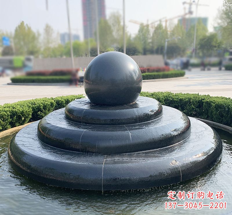 聊城临沂石雕风水球喷泉