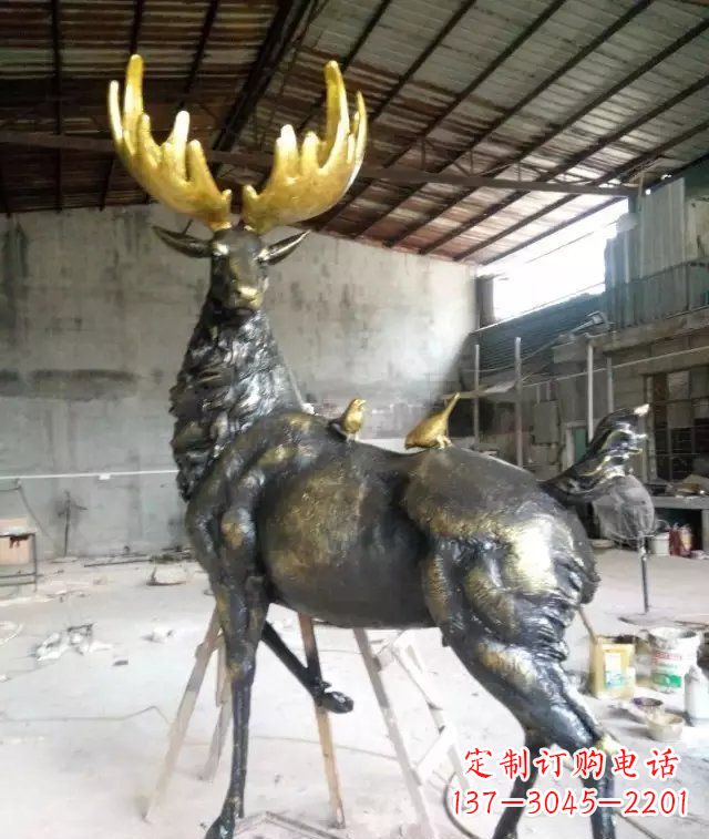 聊城羚羊动物铜雕