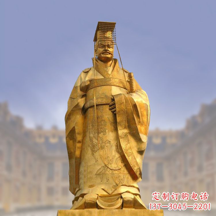 聊城秦始皇铜雕塑,传承历史荣耀