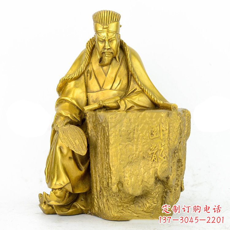 聊城精致细腻的诸葛亮鎏金雕塑