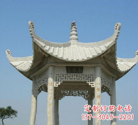 聊城六角凉亭园林景观石雕