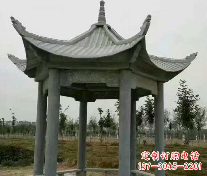 聊城六角石雕凉亭 (3)