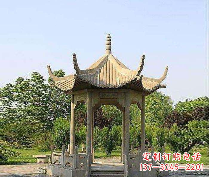 聊城六角凉亭雕塑：精致而经典