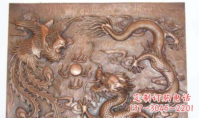 聊城龙飞凤舞红铜壁画铜浮雕