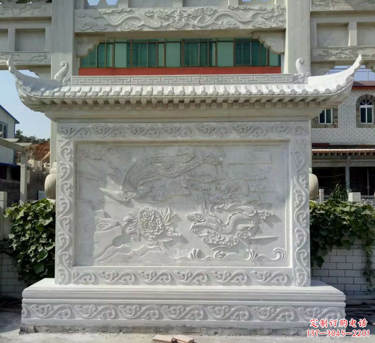 聊城墙面影壁石雕,让龙凤陪您共度美好!