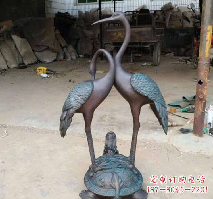 聊城龙龟仙鹤铜雕——传承传统,增添福气