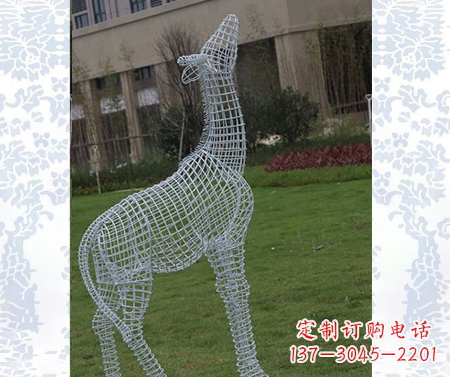 聊城外观精美的不锈钢长颈鹿雕塑