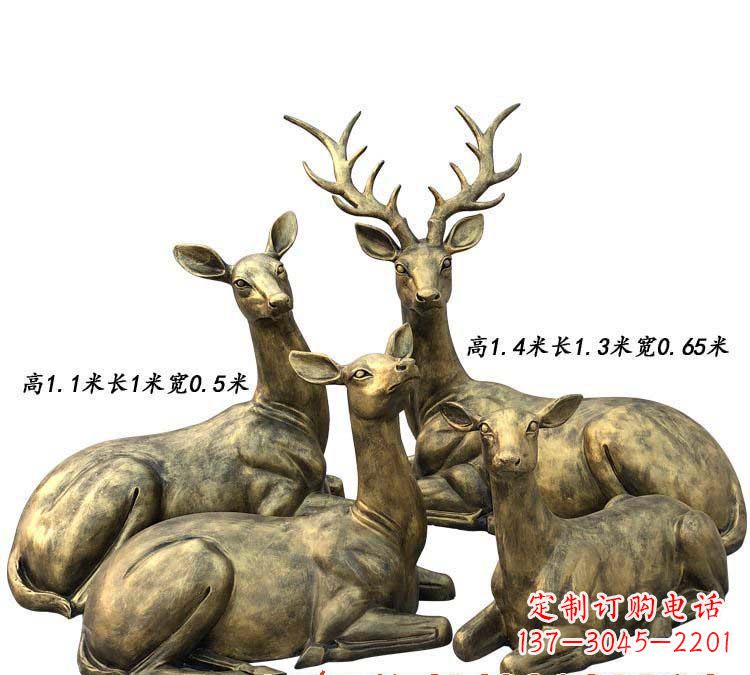 聊城鹿群铜雕