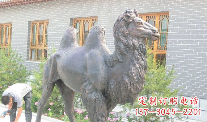 聊城精美的骆驼铜雕,提升您的公园气质