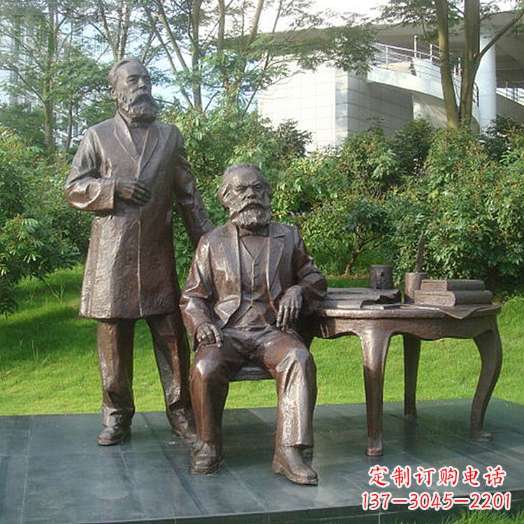聊城恩格斯铜雕塑,现代城市情景细节体现