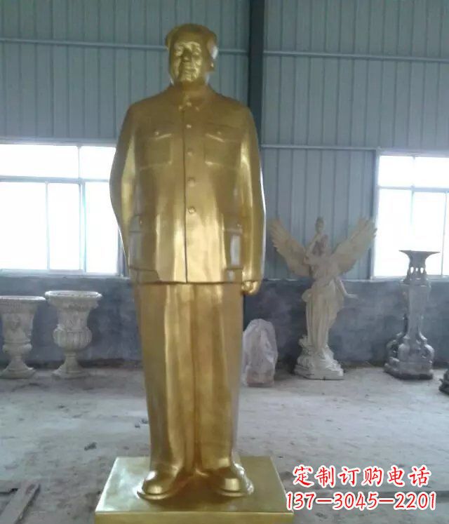 聊城优雅的毛主席玻璃钢仿铜人物雕塑
