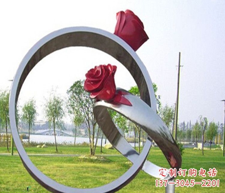 聊城不锈钢戒指雕塑展示