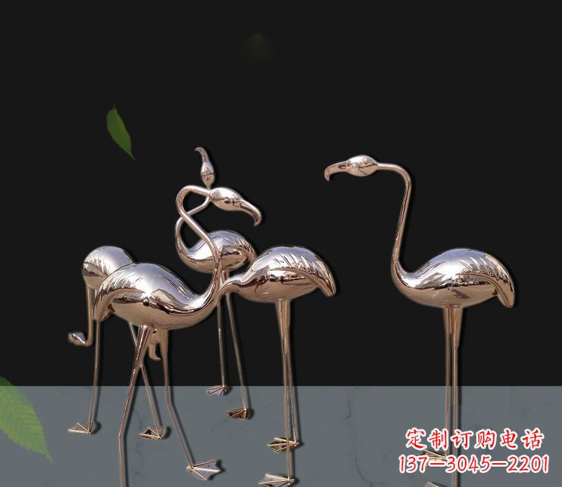 聊城玫瑰金不锈钢火烈鸟雕塑,艺术品的魅力