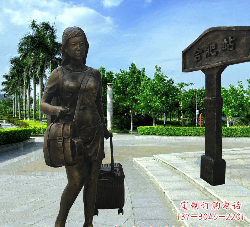 聊城美貌铸就的美女铜雕