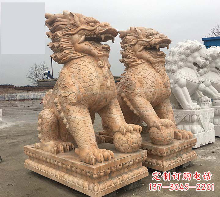 聊城麒麟石雕,雕刻精美,让您眼前一亮