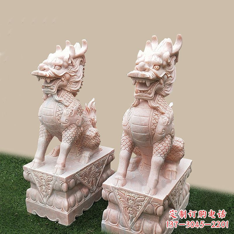 聊城门口看门神兽麒麟石雕