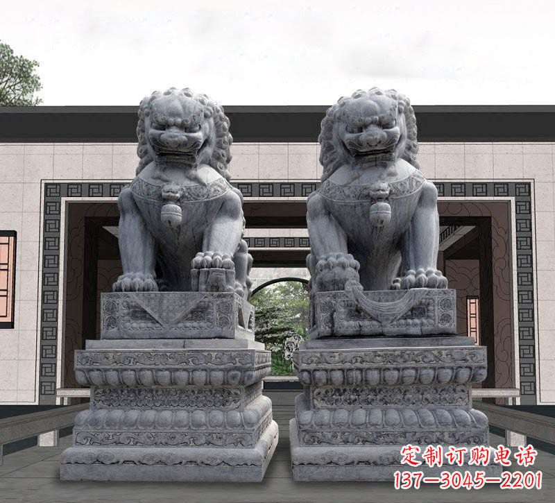 聊城青石传统狮子石雕,引领传统艺术气息