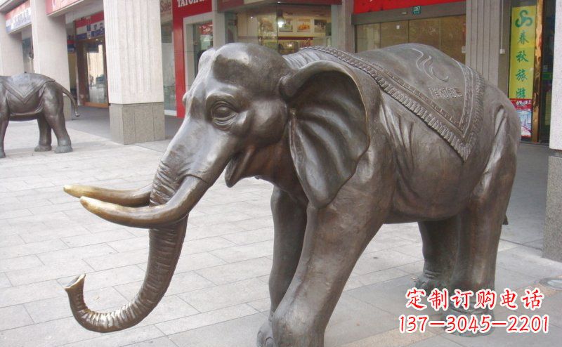 聊城祥和如意的铜制大象雕塑