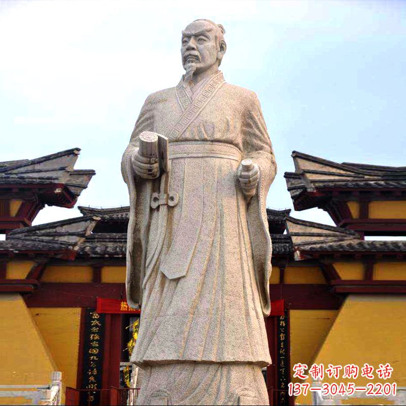 聊城传承中华传统文化,传神孟子砂岩石雕塑