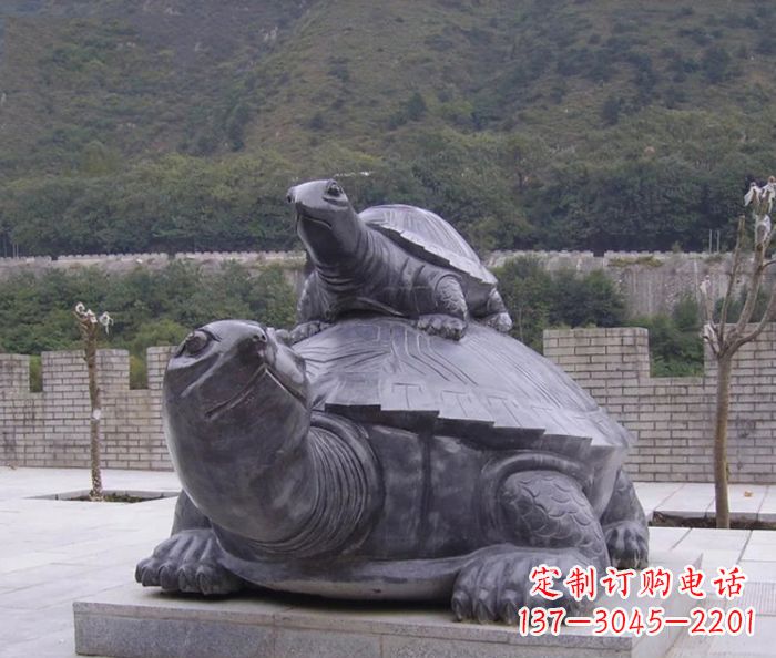 聊城中领雕塑母子乌龟公园石雕