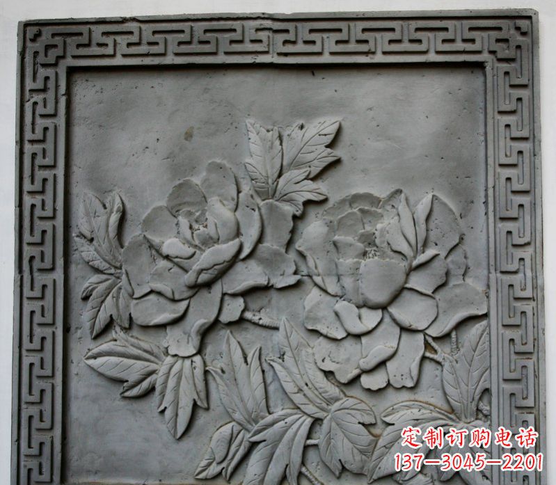 聊城牡丹青石浮雕雕塑-精美的永久装饰