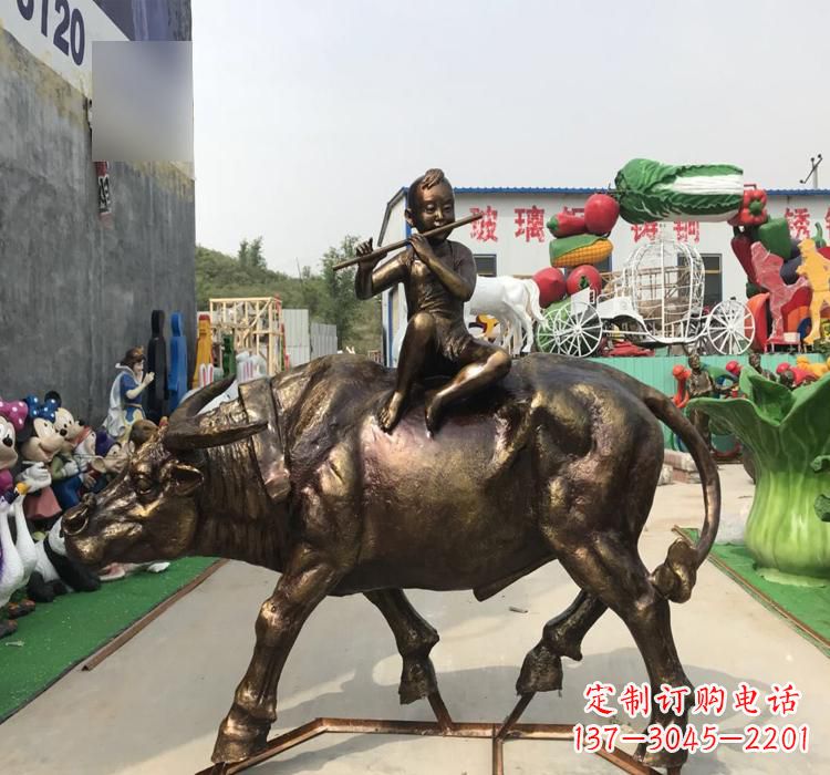聊城中领雕塑的古典韵味牧童铜雕是一件绝美的雕…