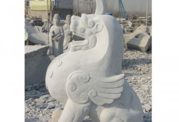 聊城汉白玉独角兽石雕，精美细腻，魅力无穷