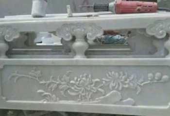聊城汉白玉花朵浮雕栏板，精致深具视觉立体感